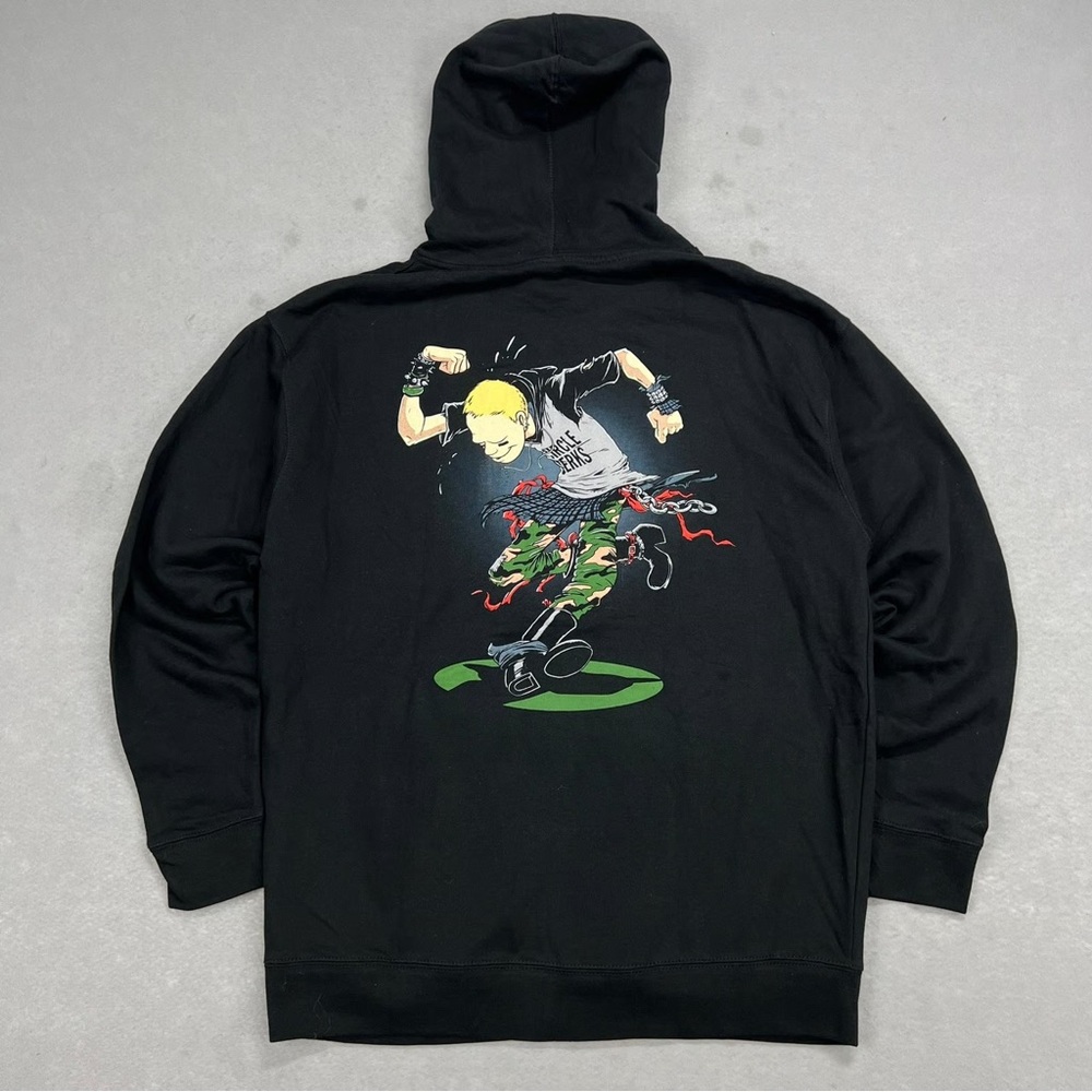 Circle Jerks “Skank” logo 3XL Punk Rock Hoodie (Zip Up):  Retro Punk